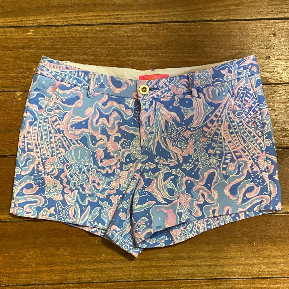 Lilly Pulitzer Blue and Pink High Waist Shorts